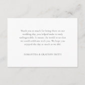 熱帯性葉パーム金ゴールドの緑結婚の葉 サンキューカード (裏面)