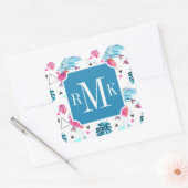 熱帯性葉三角パターン スクエアシール (封筒)