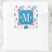 熱帯性葉三角パターン スクエアシール (バッグ)