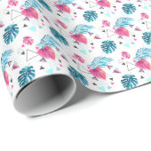 熱帯性葉三角パターン ラッピングペーパー (ロールコーナー)