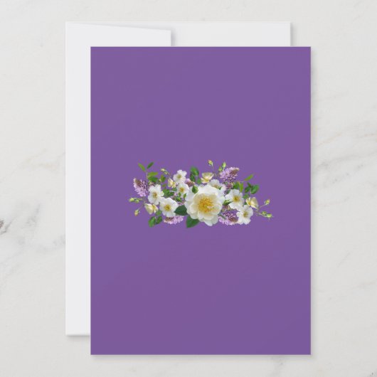 熱帯性藤の花と大きなカラフルの鳥 招待状 (裏面)