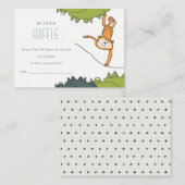 熱帯性野生のサルおむつラッフルベビーシャワー エンクロージャーカード (正面/裏面)