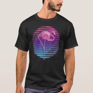 熱帯性鳥類外来動物レトロVaporwave Pink F Tシャツ