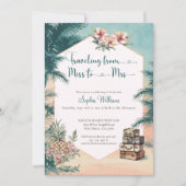熱帯恋しく思ブライダルシャワーへの旅行 招待状 (正面)