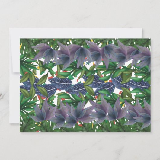 熱帯恐竜ジャングル緑の赤ちゃんシャワー サンキューカード (裏面)