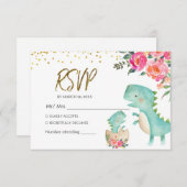 熱帯恐竜RSVPカード サンキューカード (正面/裏面)