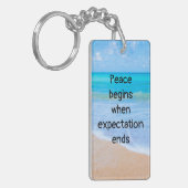 熱帯感動的ビーチ引用文 キーホルダー (正面左)