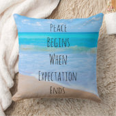 熱帯感動的ビーチ引用文 クッション (ブランケット)