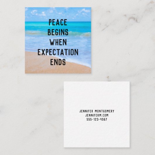 熱帯感動的ビーチ引用文 スクエア名刺 (正面/裏面)