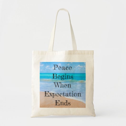 熱帯感動的ビーチ引用文 トートバッグ (正面)