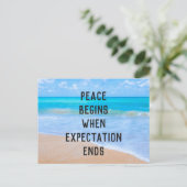 熱帯感動的ビーチ引用文 ポストカード (スタンド正面)