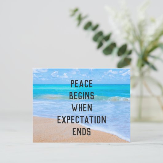 熱帯感動的ビーチ引用文 ポストカード (スタンド正面)