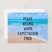 熱帯感動的ビーチ引用文 ポストカード (正面/裏面)