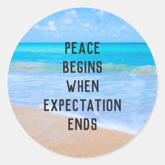 熱帯感動的ビーチ引用文 ラウンドシール (正面)