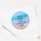 熱帯感動的ビーチ引用文 ラウンドシール (封筒)