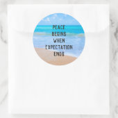 熱帯感動的ビーチ引用文 ラウンドシール (バッグ)