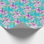 熱帯慈善の花柄の水彩画 ラッピングペーパー (角)