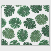 熱帯手塗りのスイスチーズの植物の葉 ラッピングペーパー (フラット)