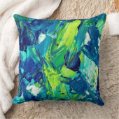 熱帯抽象的な青緑の装飾用クッション クッション (ブランケット)