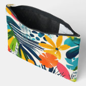 熱帯抽象芸術柄ジッパー付きパウチ アクセサリーポーチ (見開き)