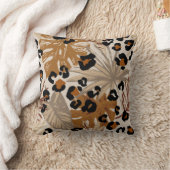 熱帯抽象芸術葉とヒョウのカグランジモフ クッション (ブランケット)