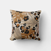 熱帯抽象芸術葉とヒョウのカグランジモフ クッション (正面)