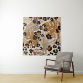 熱帯抽象芸術葉とヒョウのカグランジモフ タペストリー (インサイチュ(横))