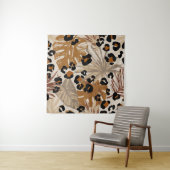 熱帯抽象芸術葉とヒョウのカグランジモフ タペストリー (インサイチュ)