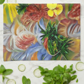 熱帯抽象芸術 キッチンタオル (折り畳み)