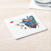 熱帯招待状 スクエアペーパーコースター (アングル)