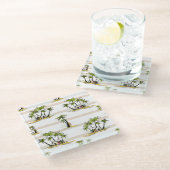 熱帯掘っ建て小屋およびやし ガラスコースター (アングル)