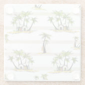 熱帯掘っ建て小屋およびやし ガラスコースター (裏面)