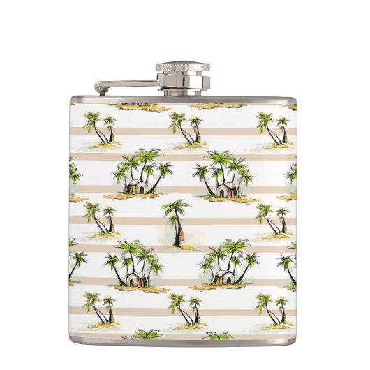 熱帯掘っ建て小屋およびやし フラスク (正面)