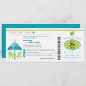 熱帯搭乗券の結婚式招待状 招待状 (正面/裏面)