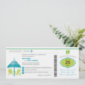 熱帯搭乗券の結婚式招待状 招待状 (スタンド正面)