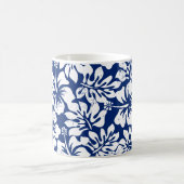 熱帯擦り切れた白ハイビスカス コーヒーマグカップ (中央)