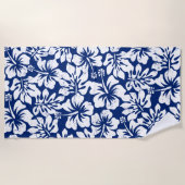 熱帯擦り切れた白ハイビスカス ビーチタオル (正面)