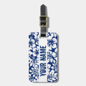 熱帯擦り切れた白ハイビスカス ラゲッジタグ (正面縦)