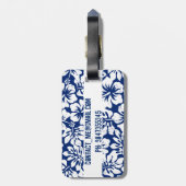 熱帯擦り切れた白ハイビスカス ラゲッジタグ (裏面縦)