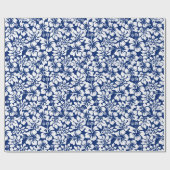 熱帯擦り切れた白ハイビスカス ラッピングペーパー (フラット)