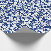 熱帯擦り切れた白ハイビスカス ラッピングペーパー (角)