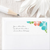 熱帯数々の水彩の花住所 シール (インサイチュ)