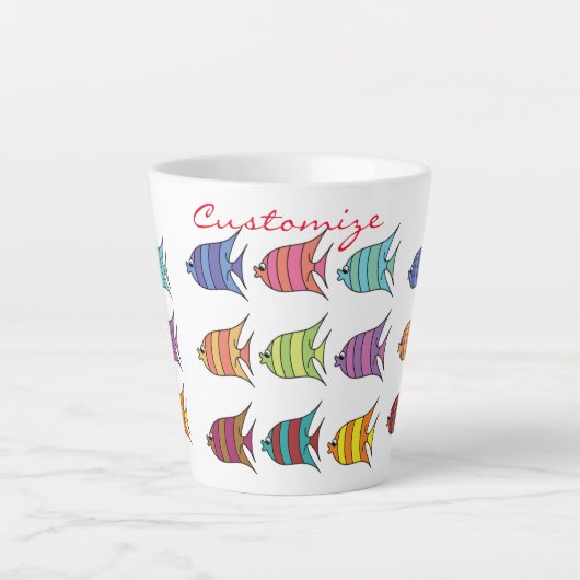 熱帯数々の魚サンダーコーブ カフェラテマグ (正面)