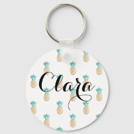 熱帯新夏の金ゴールドフェイクパイナップル キーホルダー