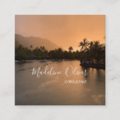 熱帯旅行QRコードモダンプロフェッショナル スクエア名刺 (正面)