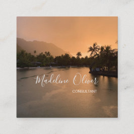 熱帯旅行QRコードモダンプロフェッショナル スクエア名刺