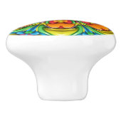 熱帯日が差すことのヴィンテージのフラクタルの万華鏡のように千変万化するパターン セラミックノブ (側面)