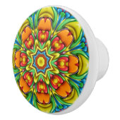 熱帯日が差すことのヴィンテージのフラクタルの万華鏡のように千変万化するパターン セラミックノブ (右)