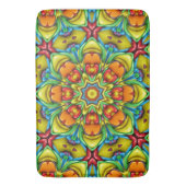 熱帯日が差すことのヴィンテージのフラクタルの万華鏡のように千変万化するパターン バスマット (正面縦)