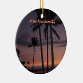 熱帯日没のクリスマス セラミックオーナメント (右)